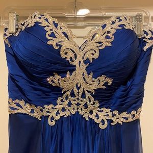La Femme Blue Prom Dress from Trudys Bridal